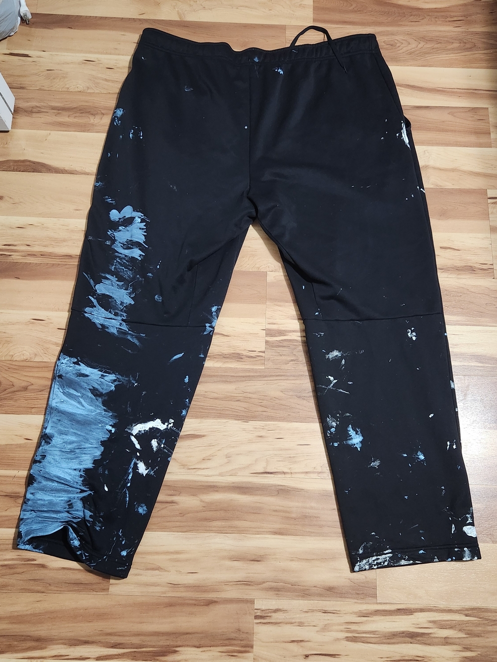 Nike Black Joggers with Light Blue Paint-Effect